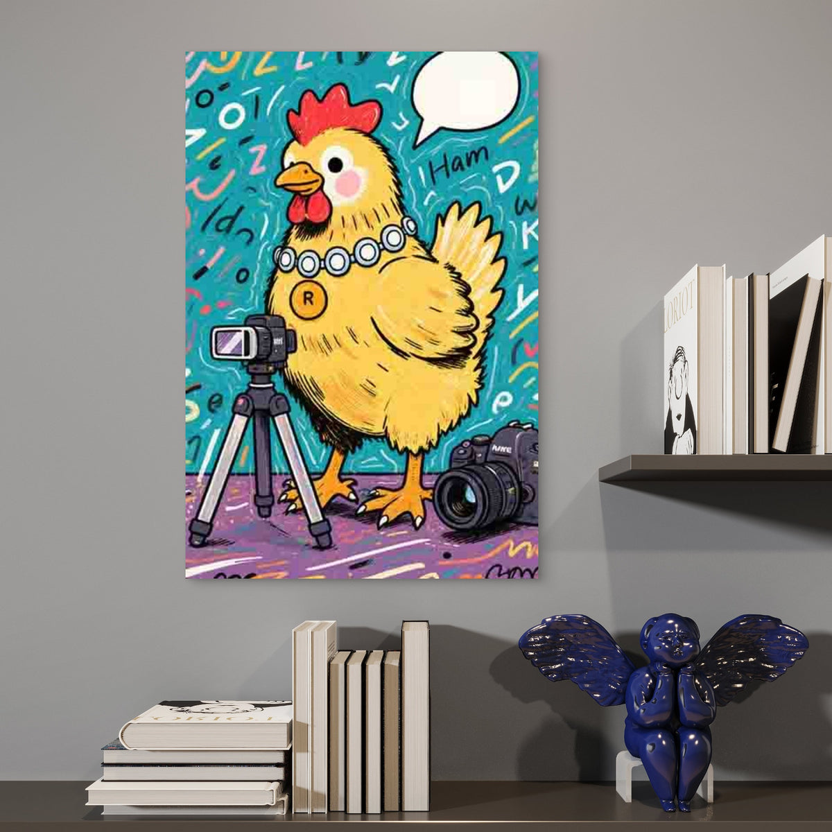 Chicken - Themed 60x90cm Metal Print Ready to Hang