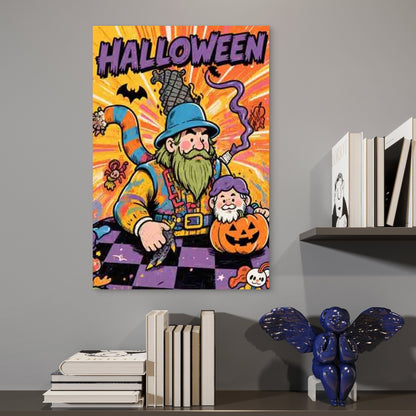Halloween-Themed Abstract Art 60x90cm Metal Print Ready to Hang