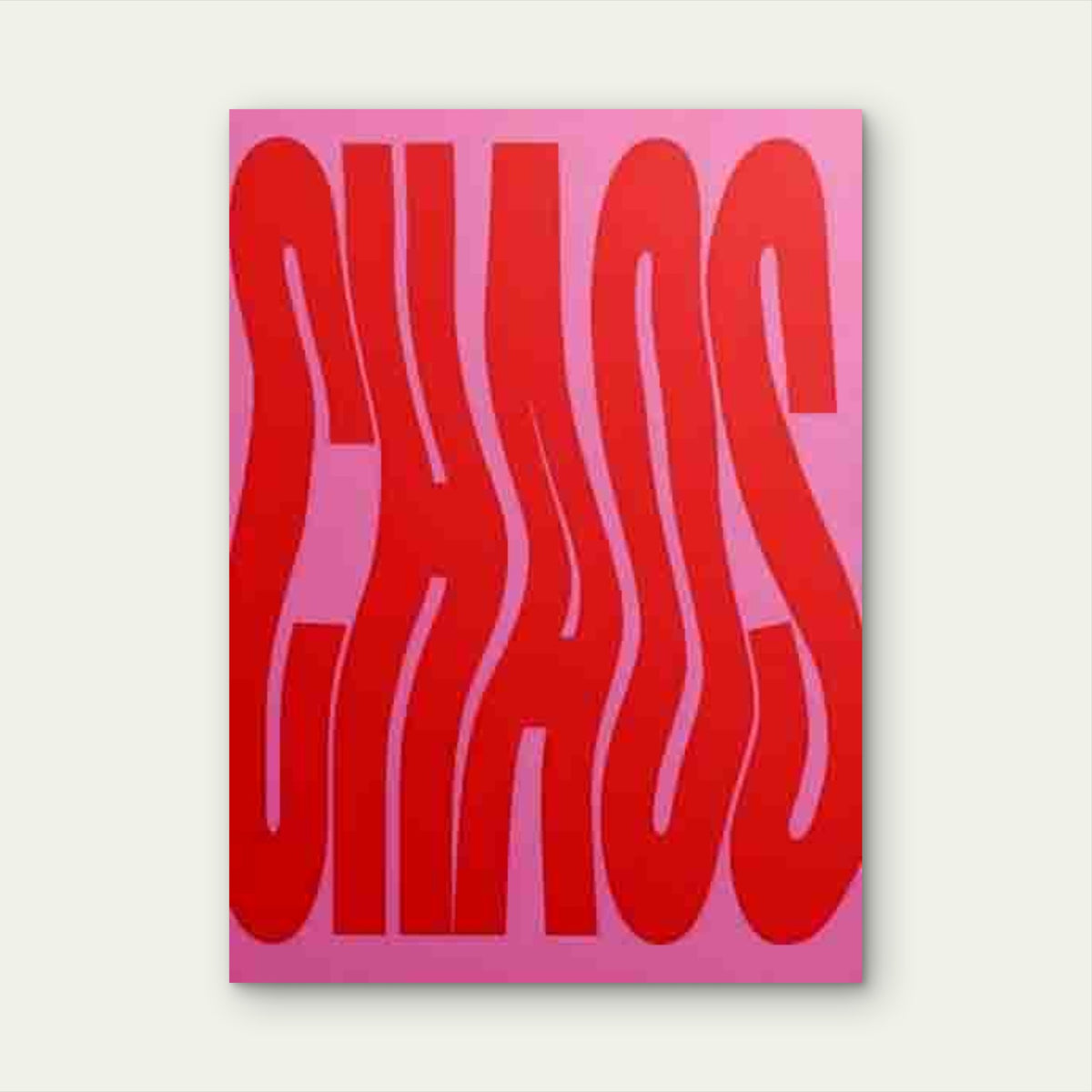 Red Typography on Pink Background 60x90cm Metal Print Ready to Hang