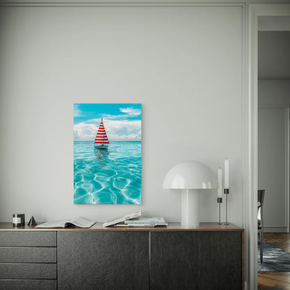 Serene Sailboat Seascape Metal Print Ready to Hang