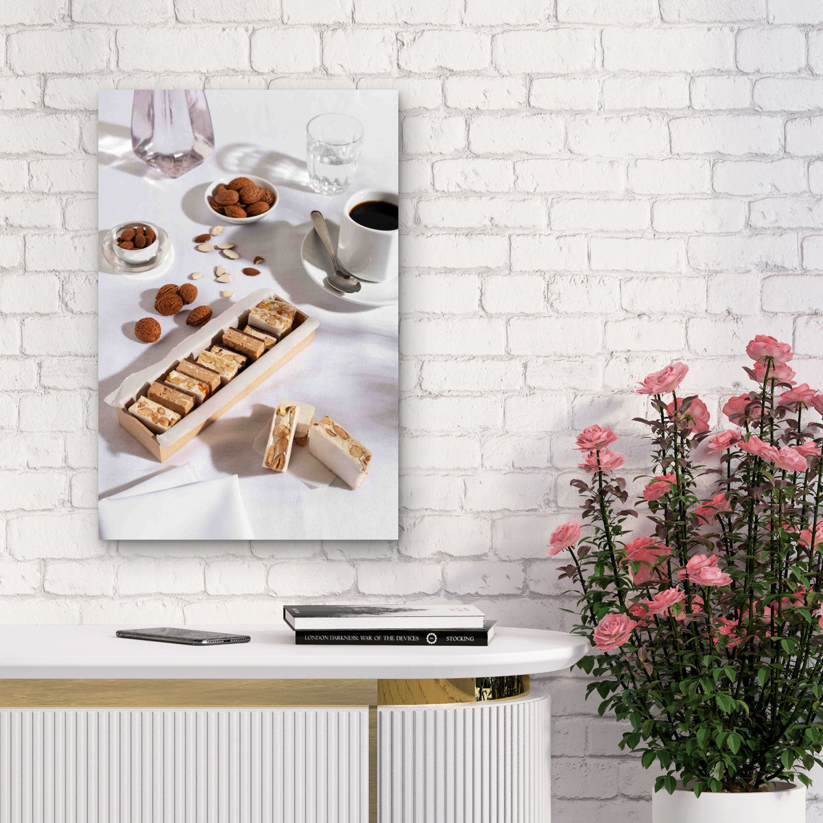 High Angle Delicious Nougats Coffee Cup 40x60cm Metal Print Ready to Hang