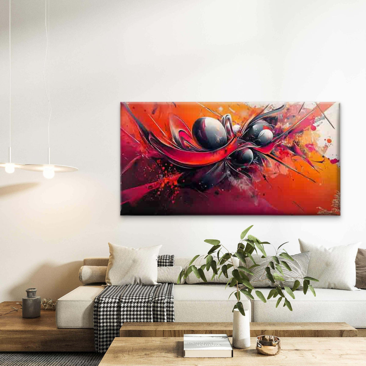 Modern Abstract Wall Art Canvas Office Home Room Framed 120x60cm
