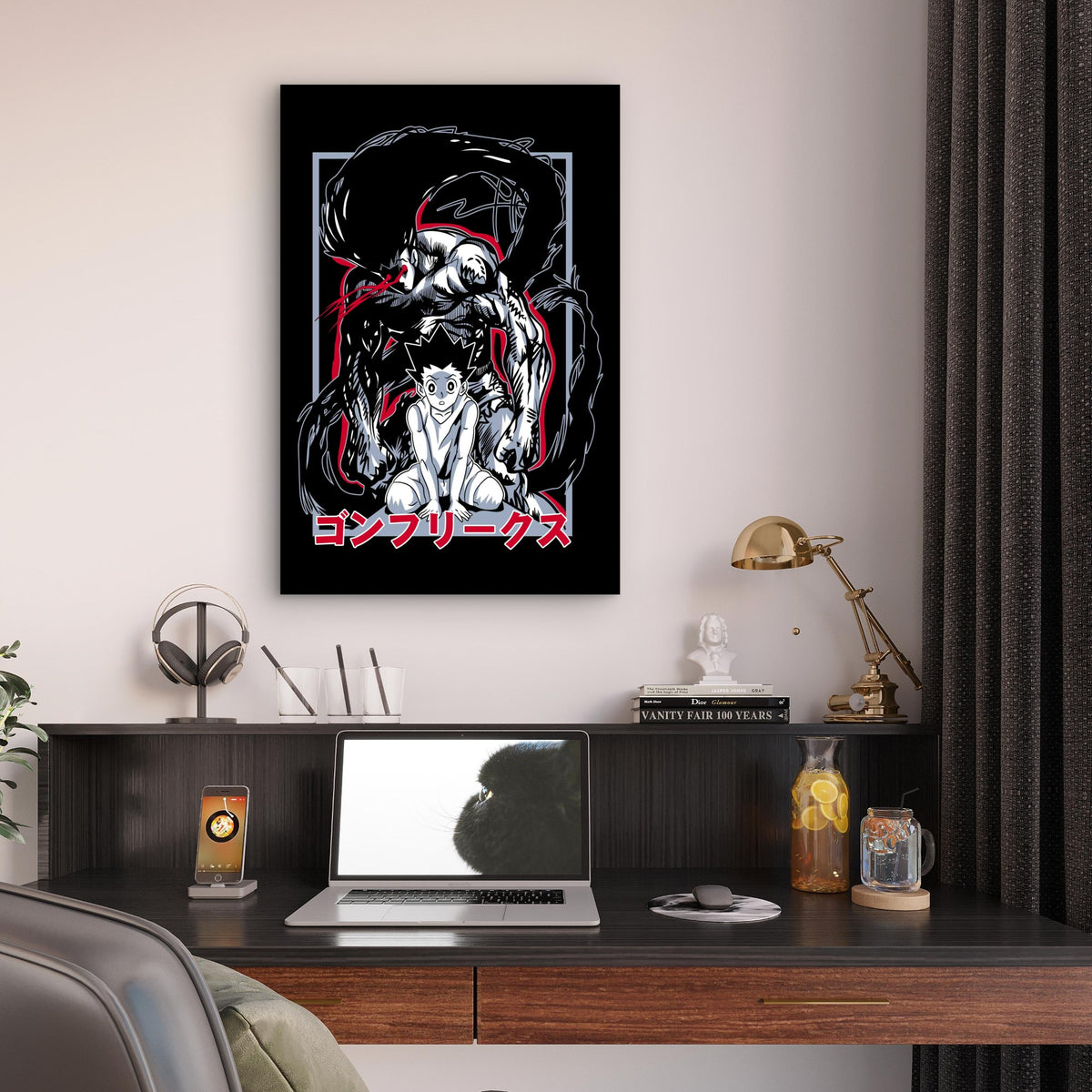 Grim Shadow Shonen Transformation 60x90cm Metal Print Ready to Hang
