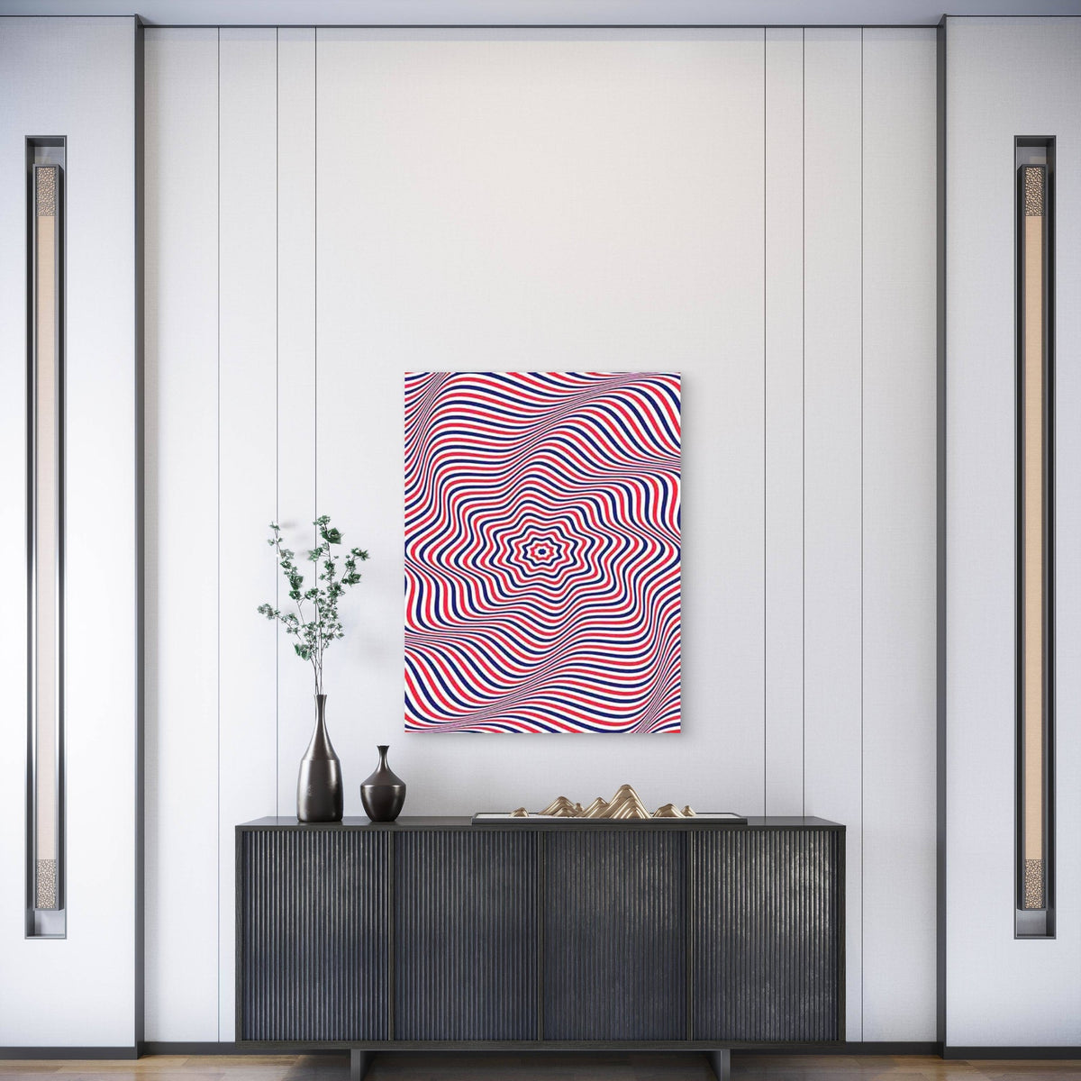 Abstract Wavy Line 60x90cm Metal Print Ready to Hang