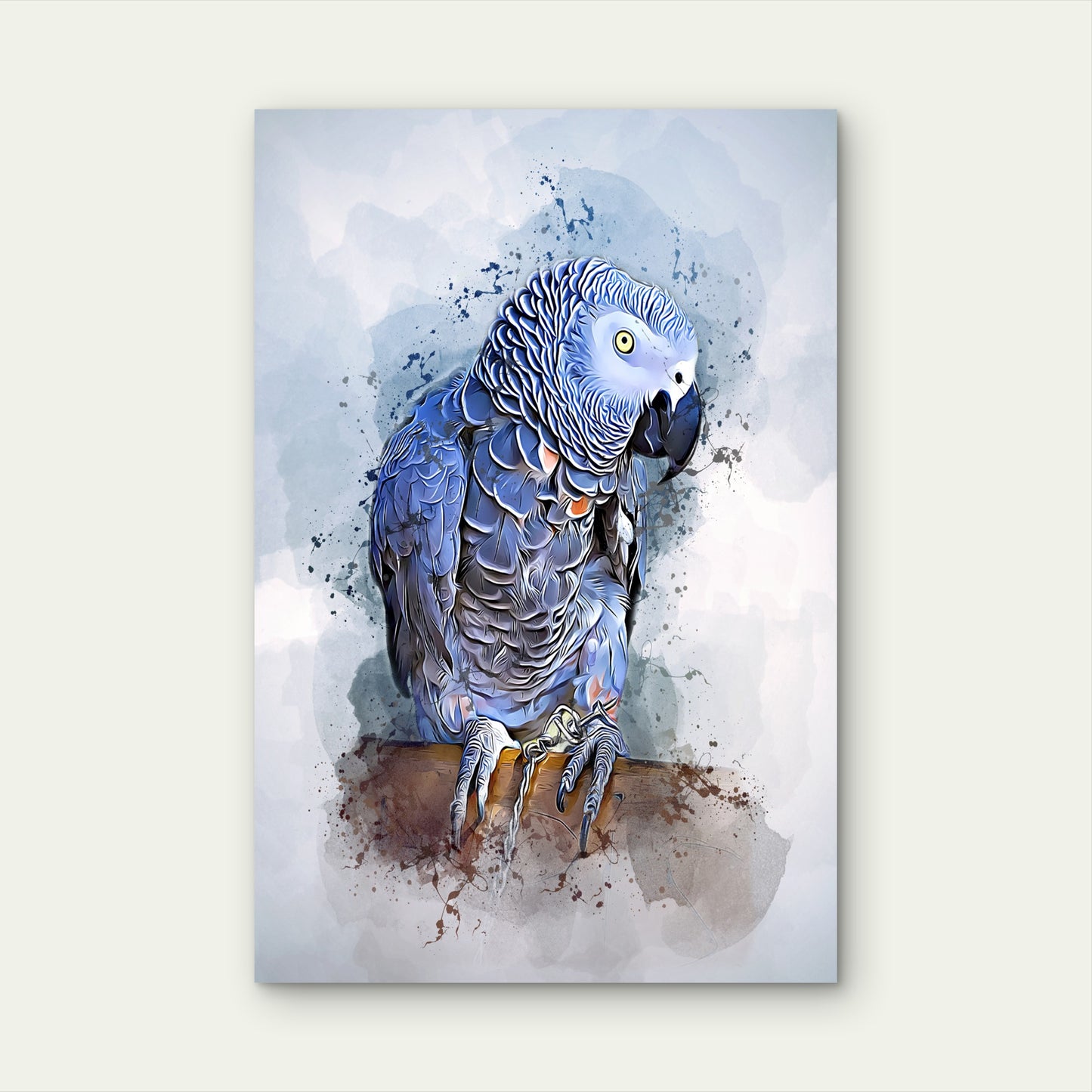 Watercolor Illustration Parrot Isolated Background 60x90cm Metal Print Ready to Hang