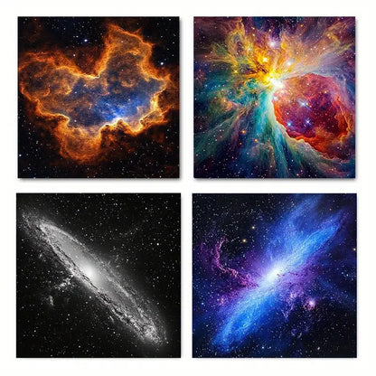 4pcs  Abstract Space & Nebulae Universe AS  Wall Art Canvas Framed