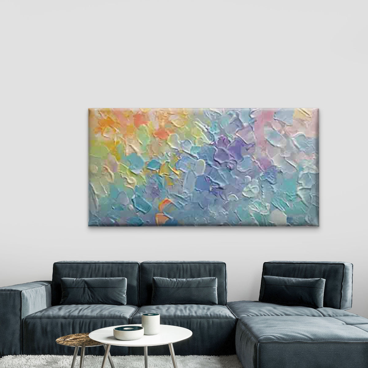 Modern Abstract Brushstroke Wall Art Canvas Office Home Room Framed 120x60cm