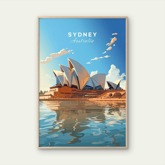Opera House & Harbour Bridge Travel Poster Print Wall Art