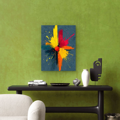 Abstract Paintbrush Splash Design Metal Print Ready to Hang
