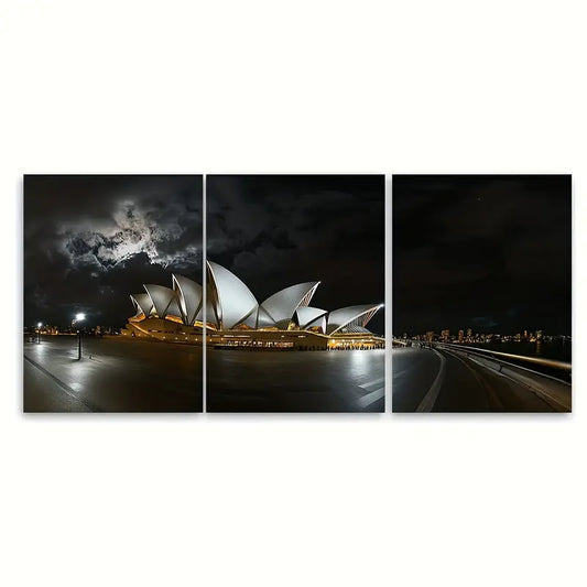 3pcs Sydney Opera House Travel Poster Australia Wall Art Set Canvas Framed 40x60cm - High Quality Print 100% Australian Made Wall Canvas Ready to Hang