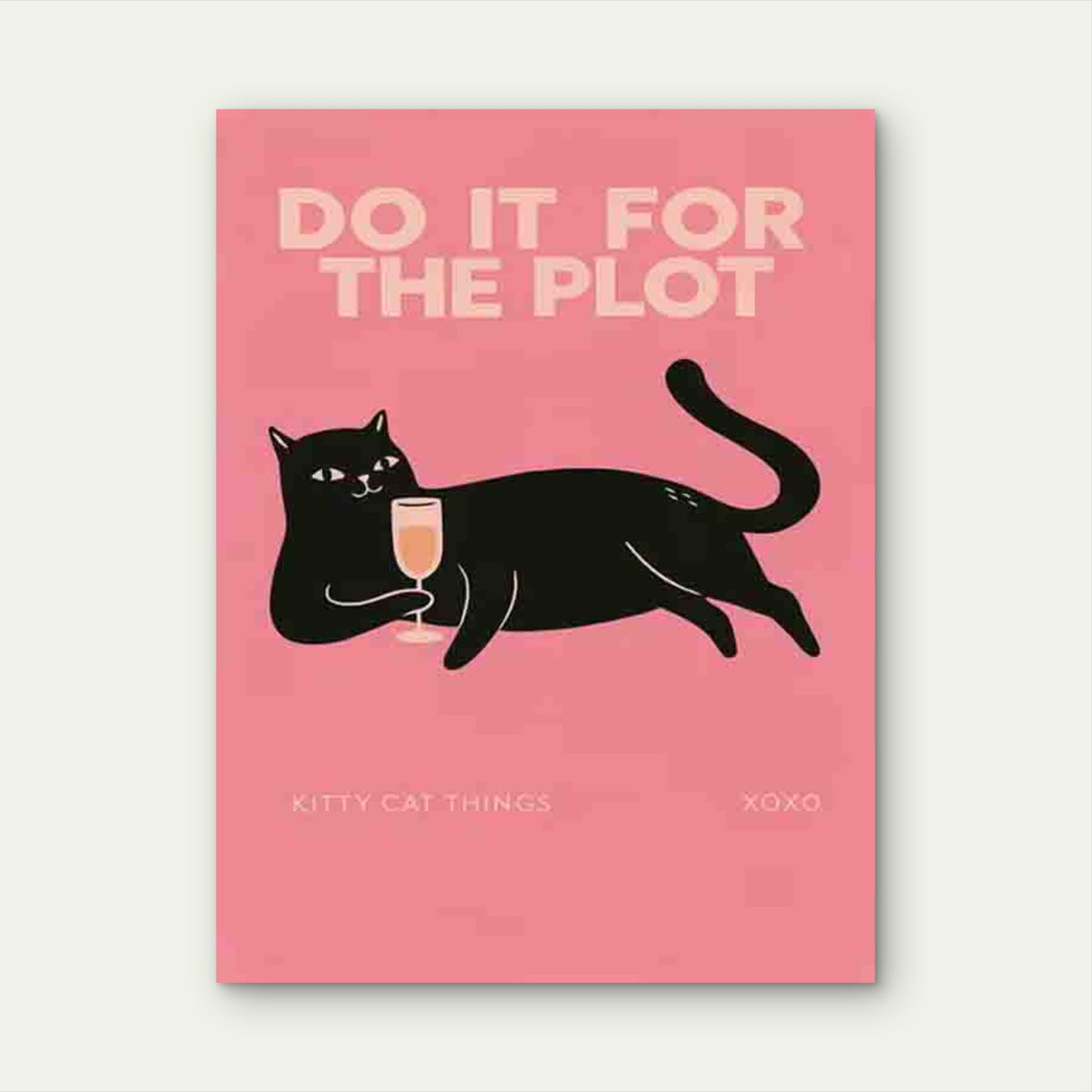 Chic Cat Artwork Modern Retro 40x60cm Metal Print Ready to Hang