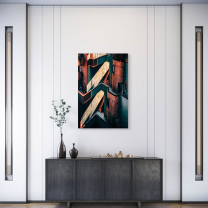 Scenic View of An Old Residential Building Metal Print Ready to Hang