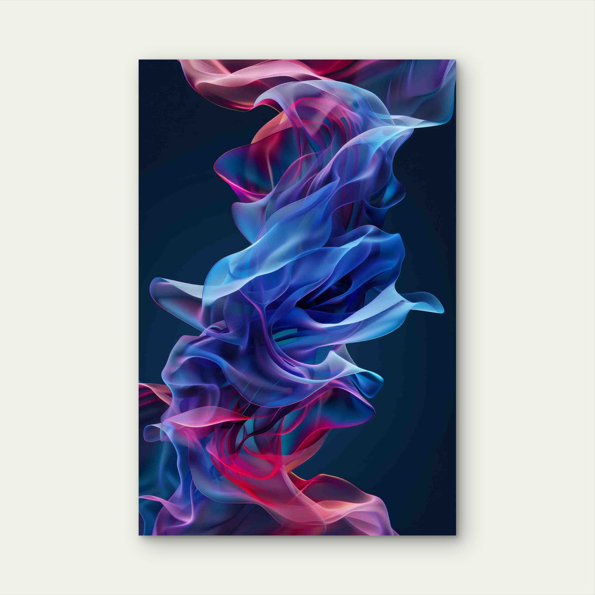 Abstract Flowing Colors Shapes 40x60cm Metal Print Ready to Hang