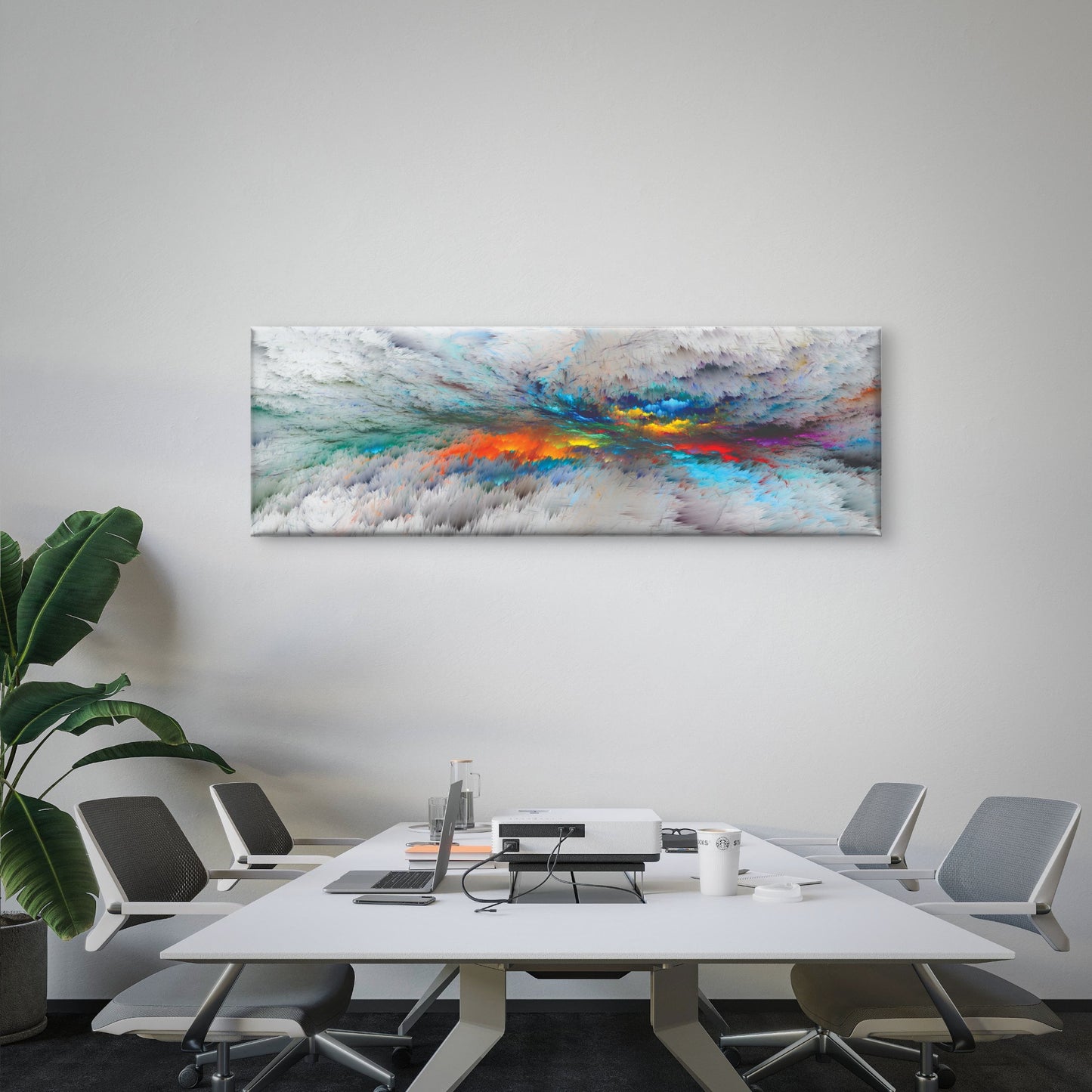Panoramic Canvas Colourful Abstract Design High Quality 100% Australian made wall Canvas Print ready to hang