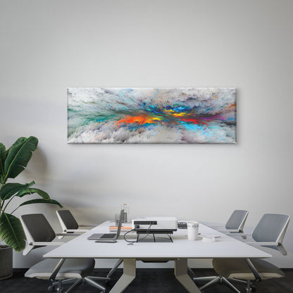 Panoramic Canvas Colourful Abstract Design High Quality 100% Australian made wall Canvas Print ready to hang