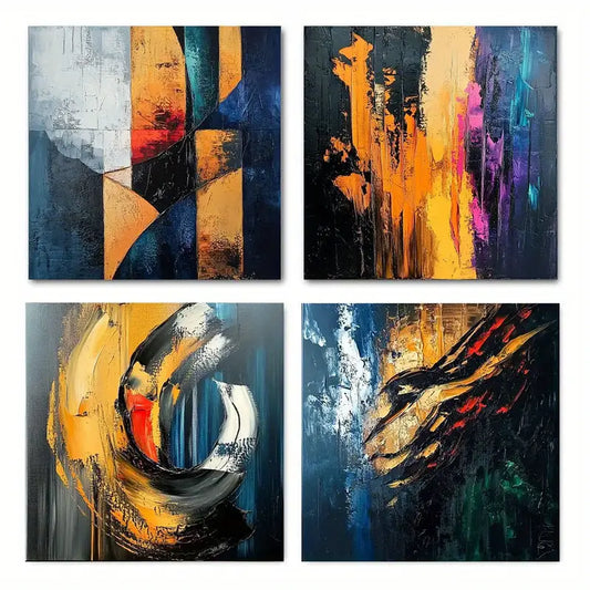 4pcs  vintage style Decoration Abstrac DF    Wall Art Canvas Framed