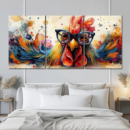 3pcs Funny Chicken Picture Metal Print Ready to Hang Art