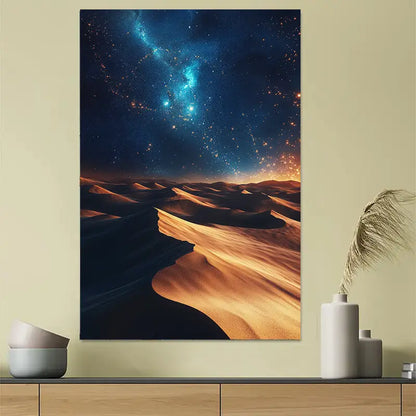 Desert Starry Night & Sand Dunes Art Poster 40x60cm Metal Print Ready to Hang