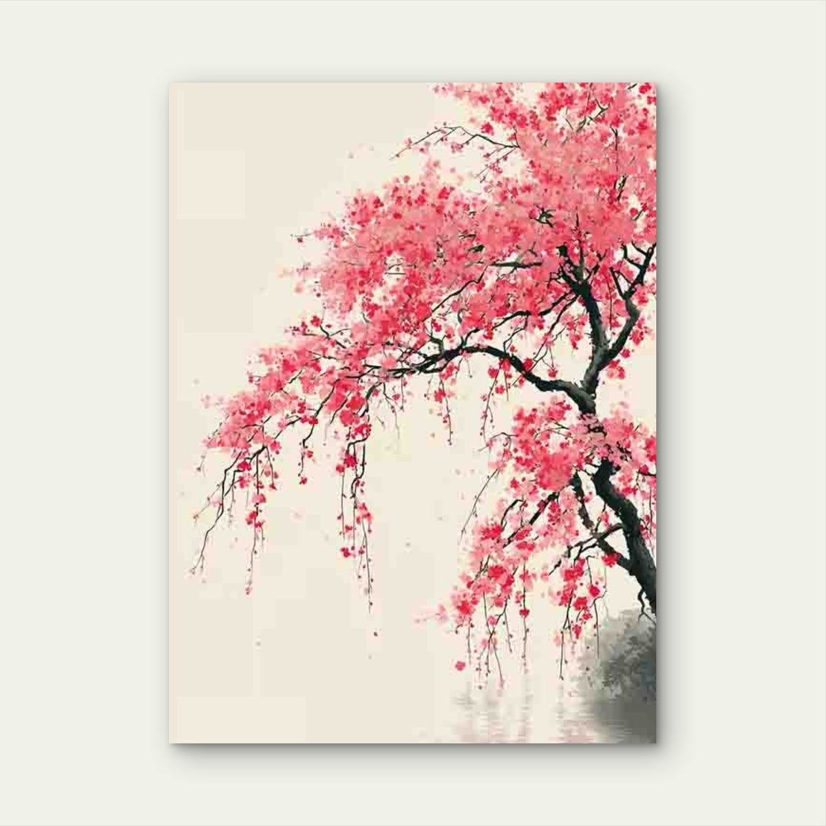 Depicting Cherry Blossoms Japanese Zen Metal Print Ready to Hang