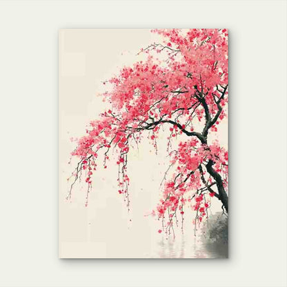 Depicting Cherry Blossoms Japanese Zen Metal Print Ready to Hang