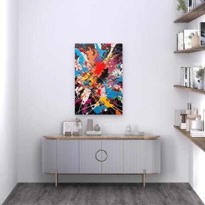 Bold Multicolor Splash Abstract 60x90cm Metal Print Ready to Hang