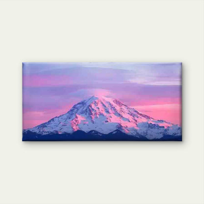 Pink & White Winter Mountain Wall Art Canvas Office Home Room Framed 120x60cm