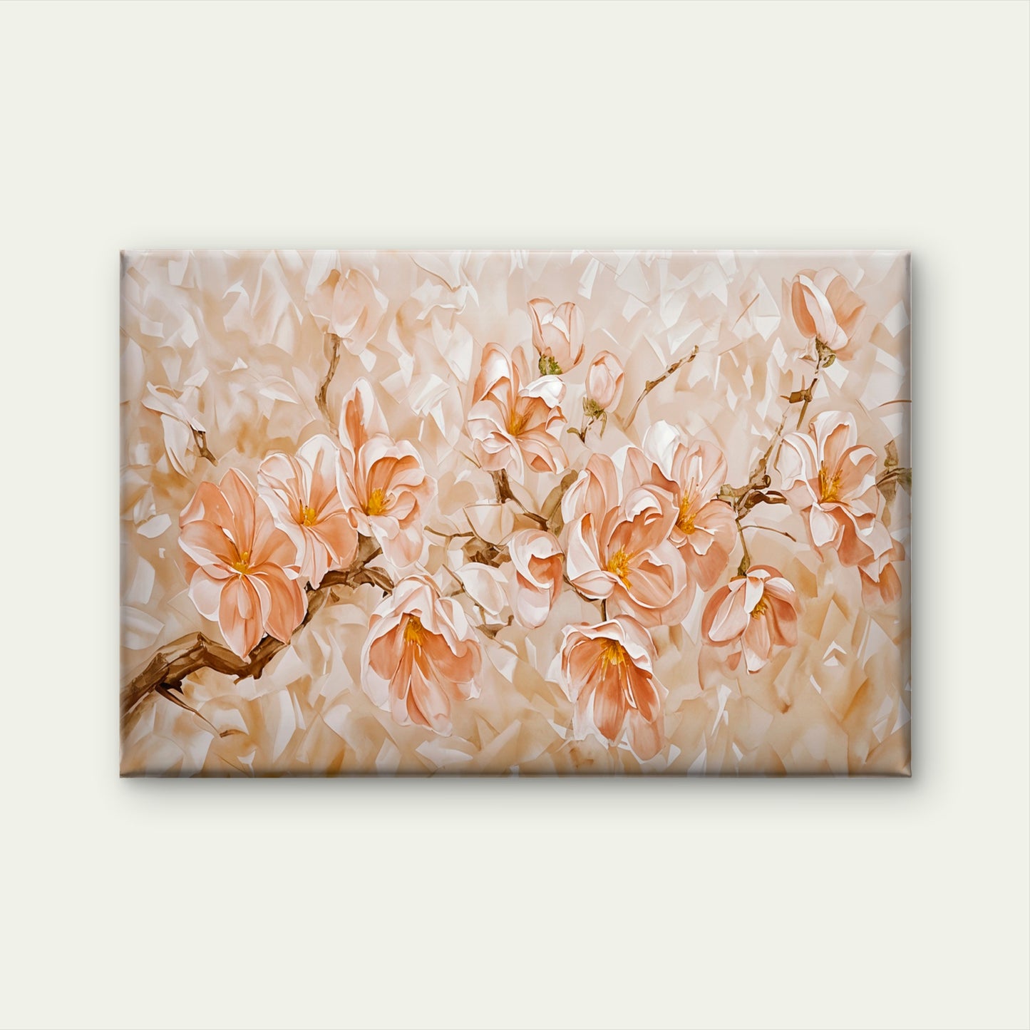 Orange Flower Branch Painting Wall Art Decor 100% Australian Made