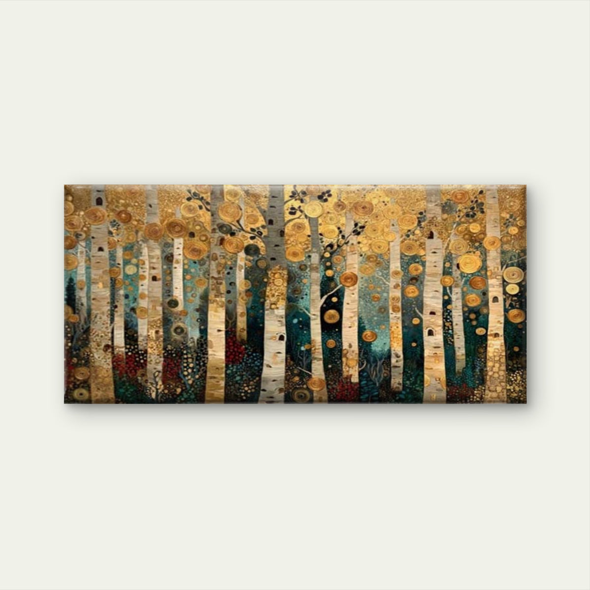 Gustav Klimt Birch Forest Wall Art Canvas Office Home Room Framed 120x60cm