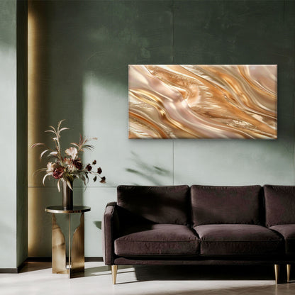 Liquid Satin Flowing Wave Wall Art Canvas Office Home Room Framed 120x60cm