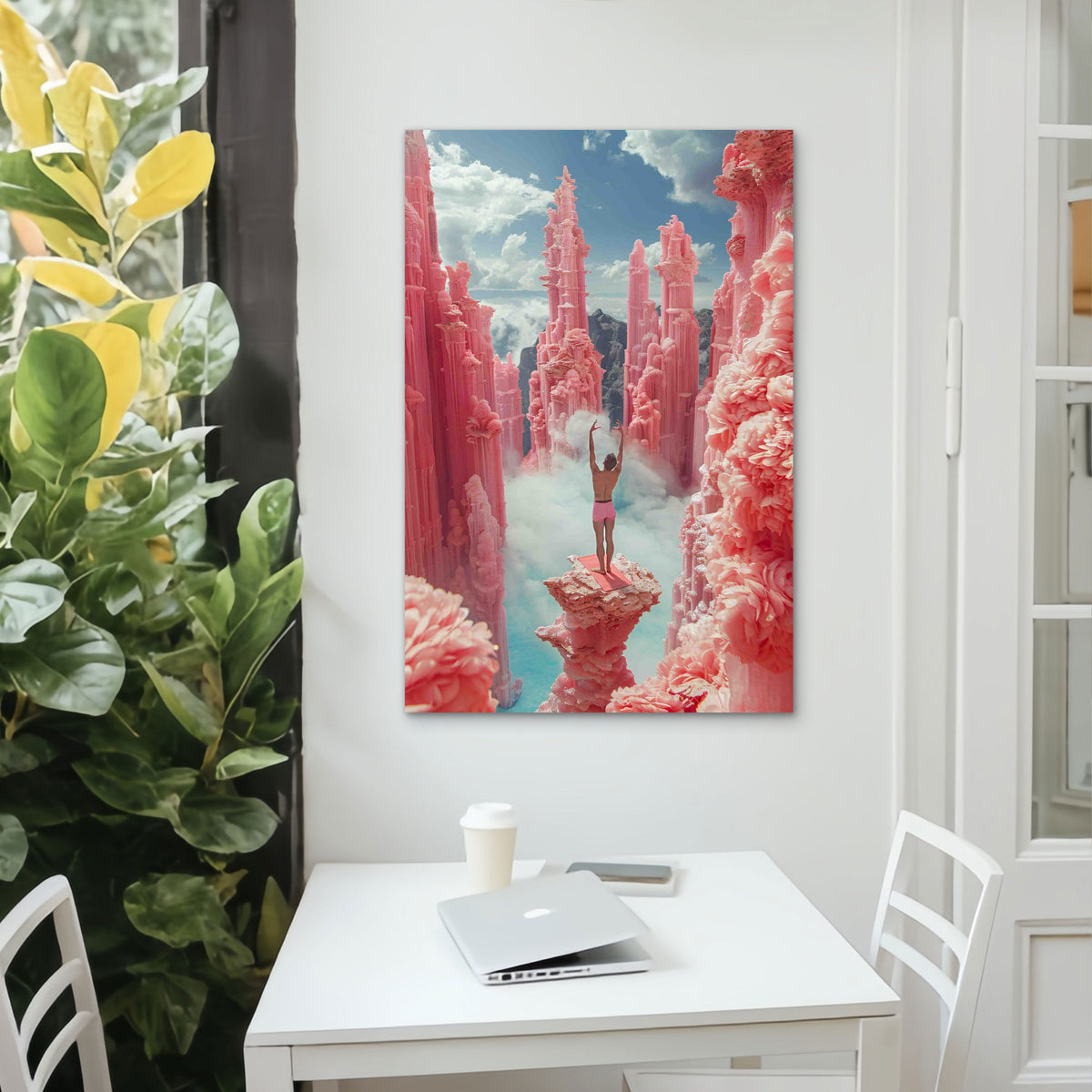 The Pink Peak Of Serenity 60x90cm Metal Print Ready to Hang