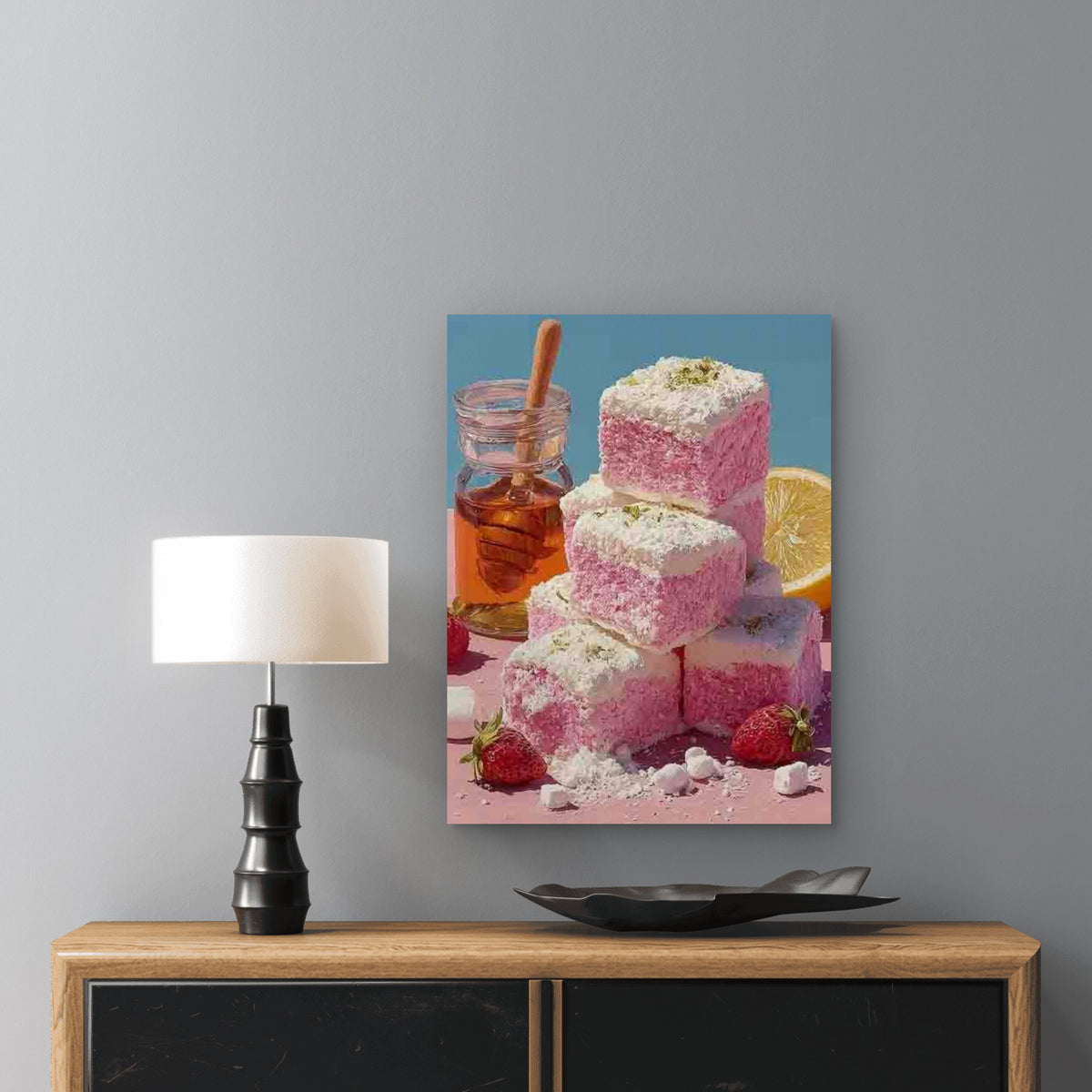 Cute Girly Pink Marshmallow Metal Print Ready to Hang