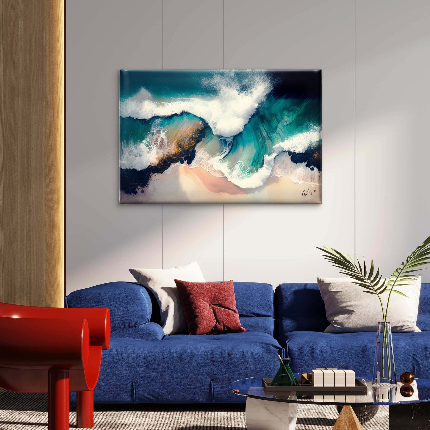 Waves Dance on the Shore Painting Wall Art Decor 100% Australian Made