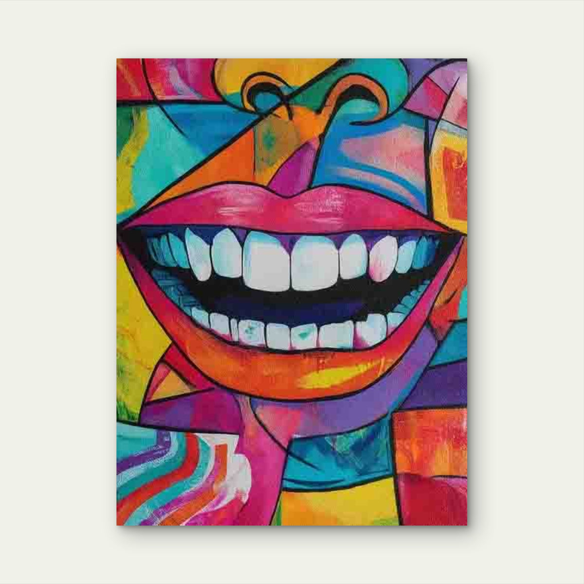 Vibrant Braces in a Pop Art Style Metal Print Ready to Hang