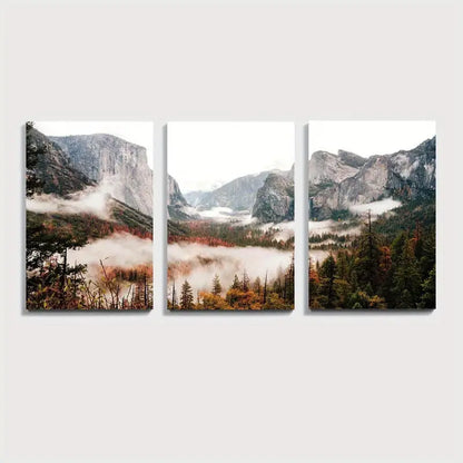 3pcs Yosemite Mountain Landscape Wall Art Set Canvas Framed 60x90cm - High Quality Print 100% Australian Made Wall Canvas Ready to Hang