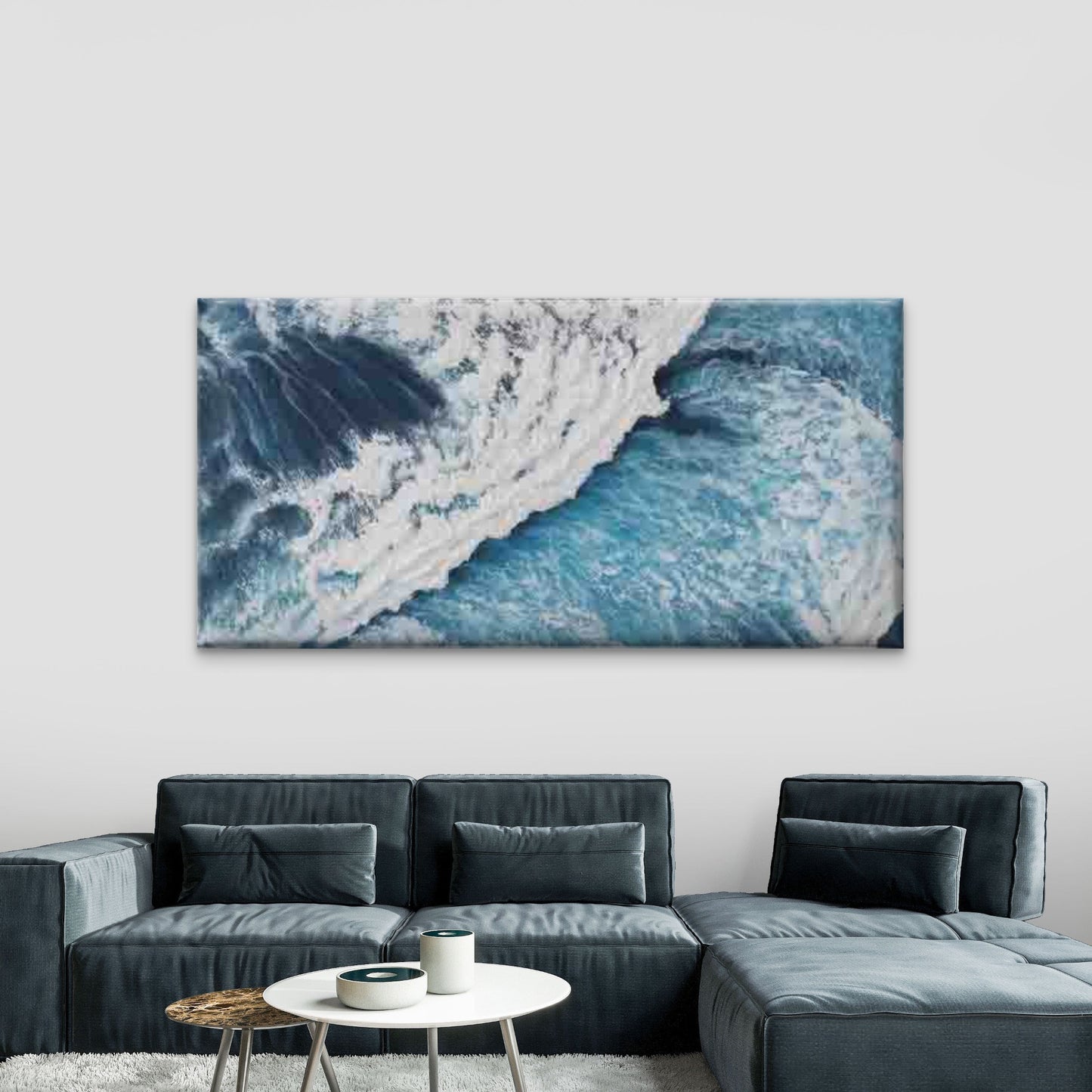 Ocean Waves And Sea Foam Wall Art Canvas Office Home Room Framed 120x60cm