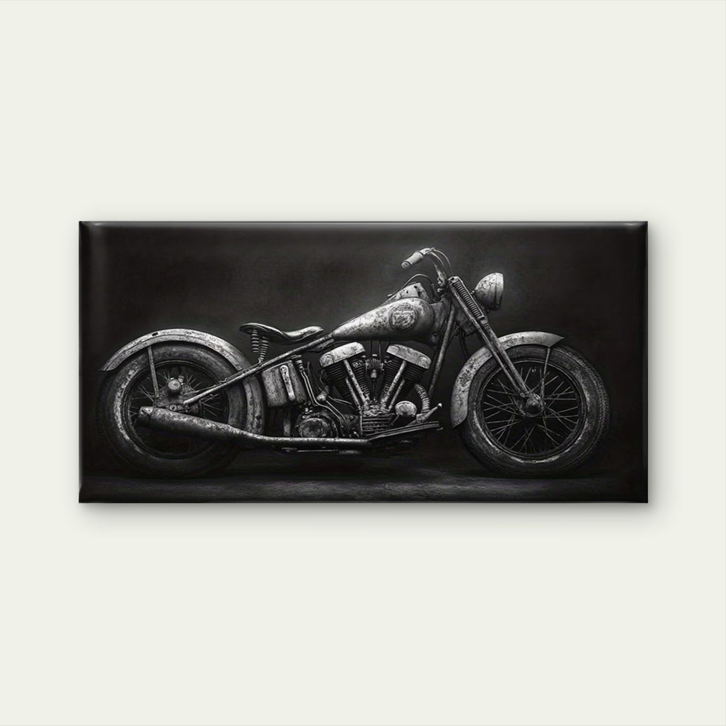 Motorcycle in Black And White Wall Art Canvas Office Home Room Framed 120x60cm