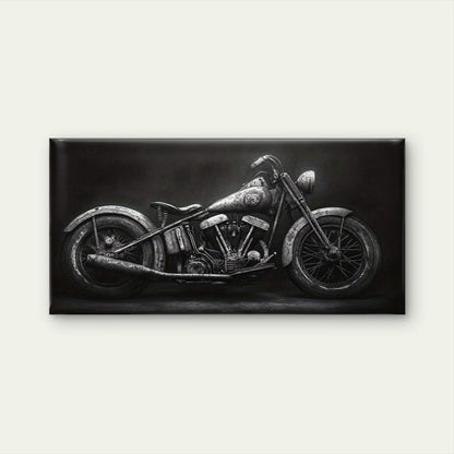 Motorcycle in Black And White Wall Art Canvas Office Home Room Framed 120x60cm