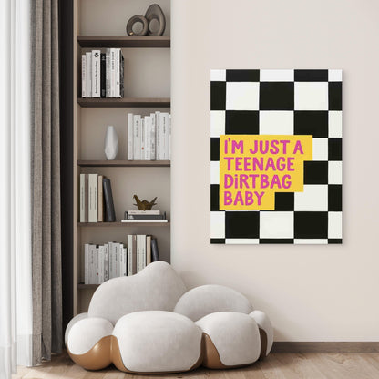 Bold Checkerboard Art Modern Retro 60x90cm Metal Print Ready to Hang