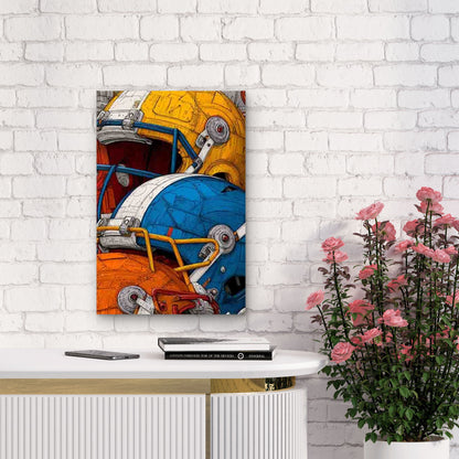 American Football Helmets 60x90cm Metal Print Ready to Hang