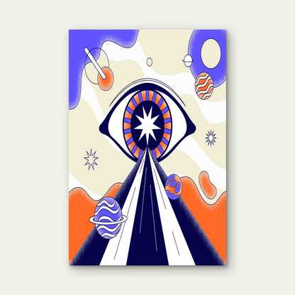 A Vision Of Cosmic Consciousness Through Space 60x90cm Metal Print Ready to Hang