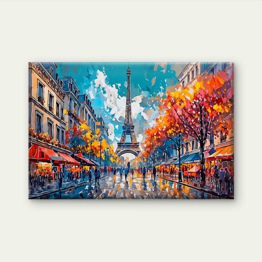 Eiffel Paris Street Painting Wall Art Decor 100% Australian Made