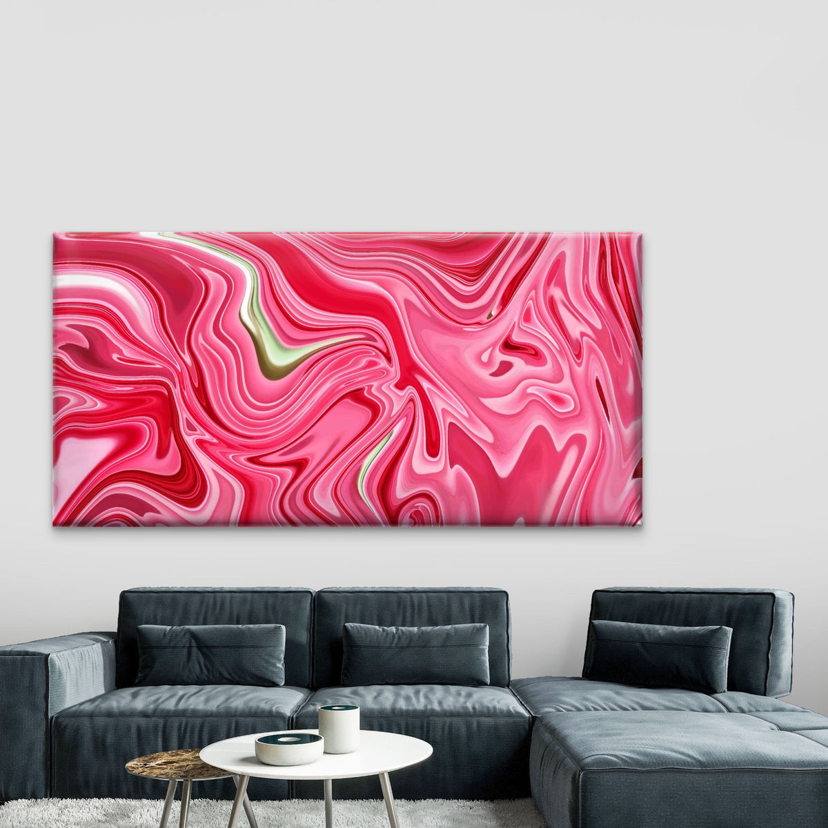 Abstract Swirls ,Pink and Gold Wall Art Canvas Office Home Room Framed 120x60cm