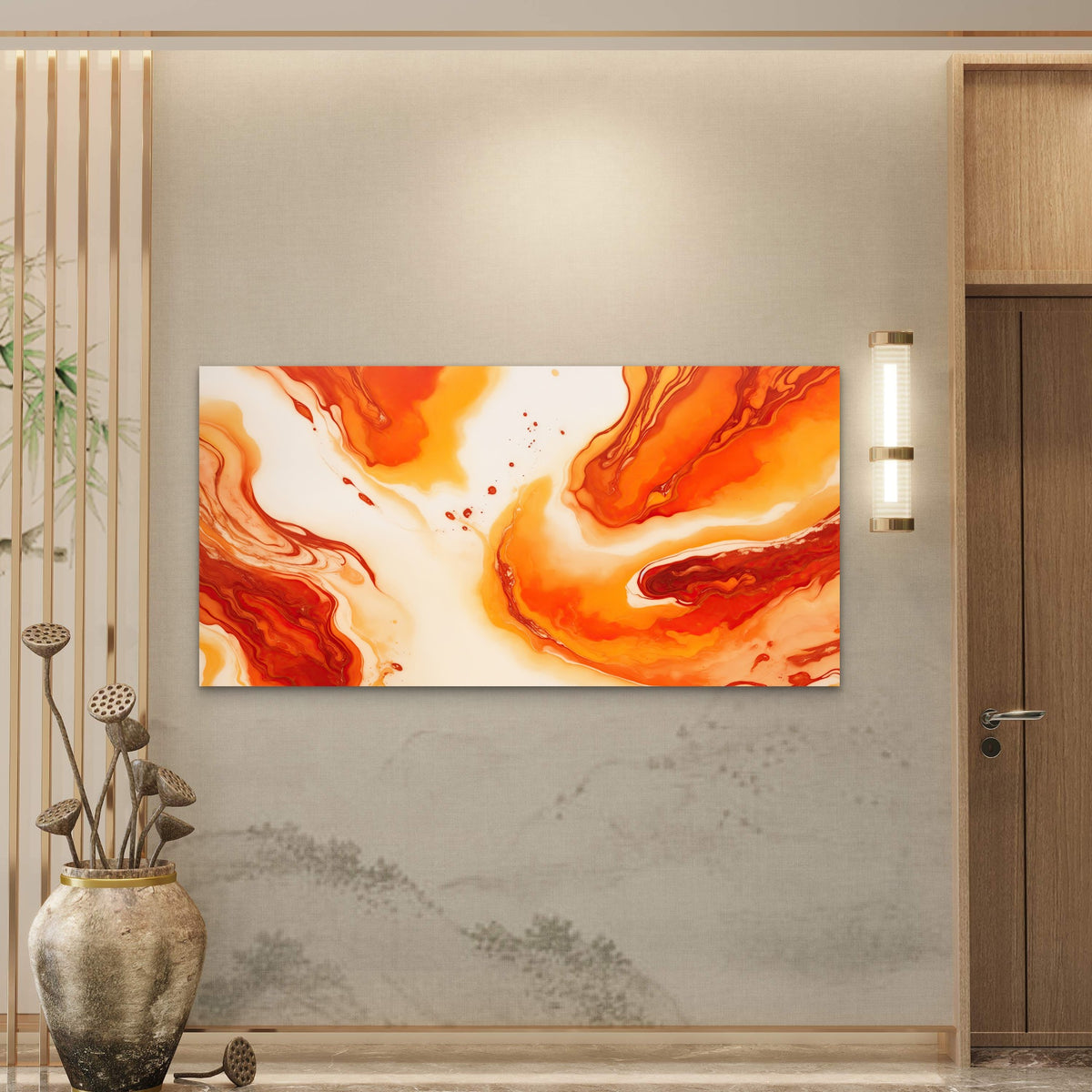 Molten Lava Flowing Wall Art Canvas Office Home Room Framed 120x60cm