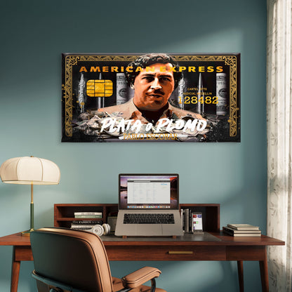 Cartel Boss Card Money Print Wall Art Canvas Office Home Room Framed 120x60cm