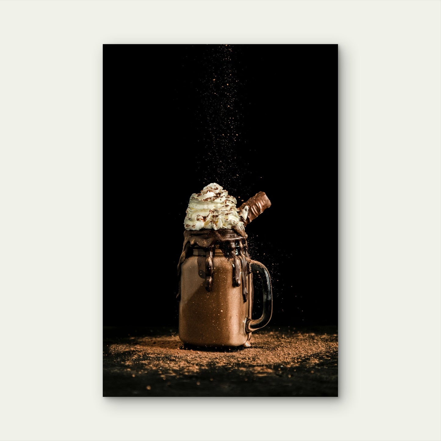 Decadent Chocolate Milkshake in Mason Jar 40x60cm Metal Print Ready to Hang