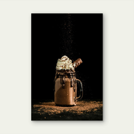 Decadent Chocolate Milkshake in Mason Jar 40x60cm Metal Print Ready to Hang