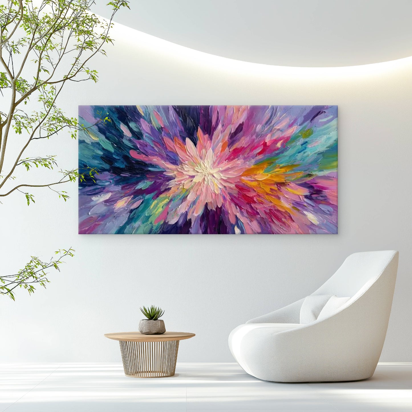 Colorful Explosion Painting Wall Art Canvas Office Home Room Framed 120x60cm