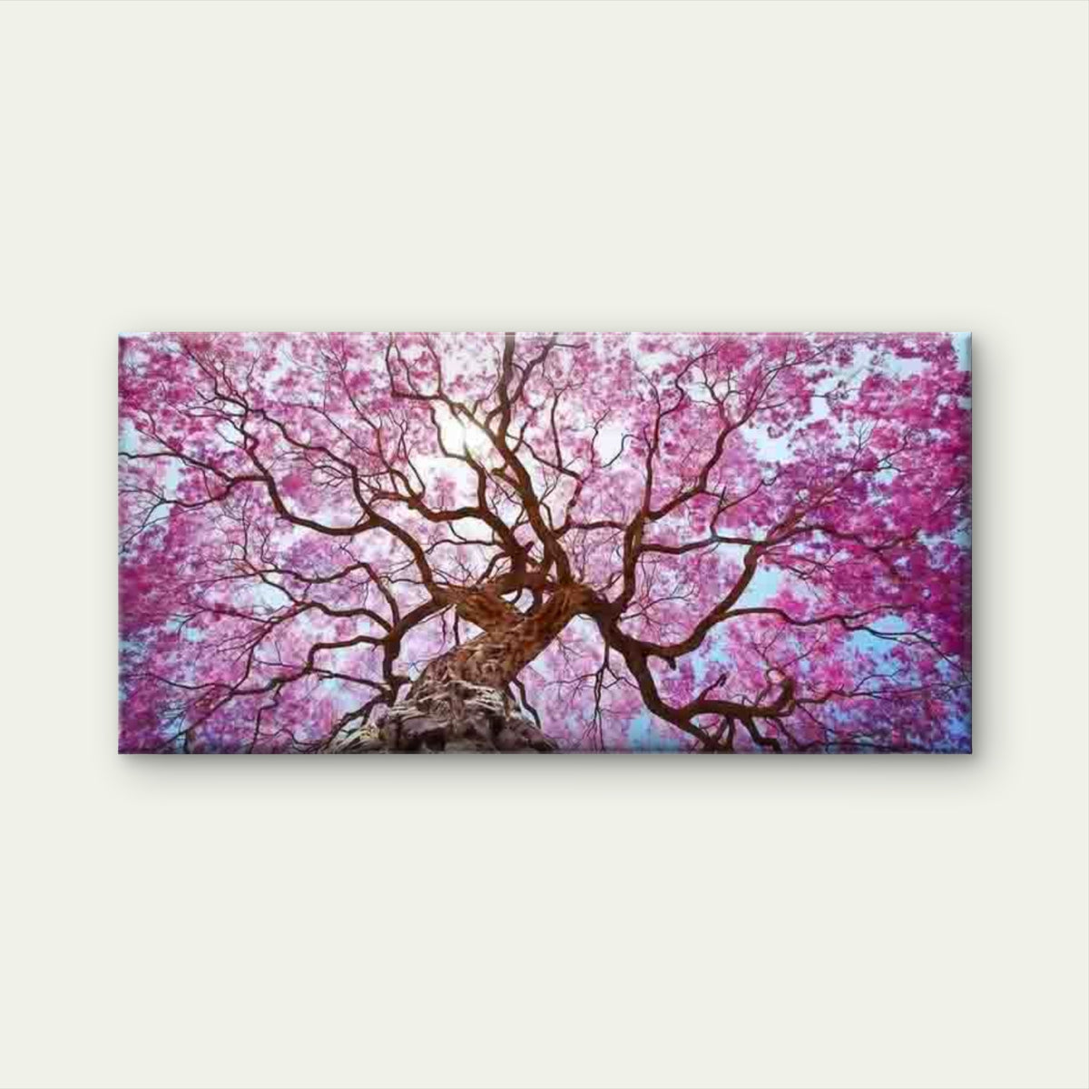 Pink Cherry Blossom Tree View Wall Art Canvas Office Home Room Framed 120x60cm