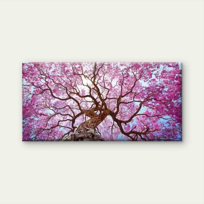 Pink Cherry Blossom Tree View Wall Art Canvas Office Home Room Framed 120x60cm