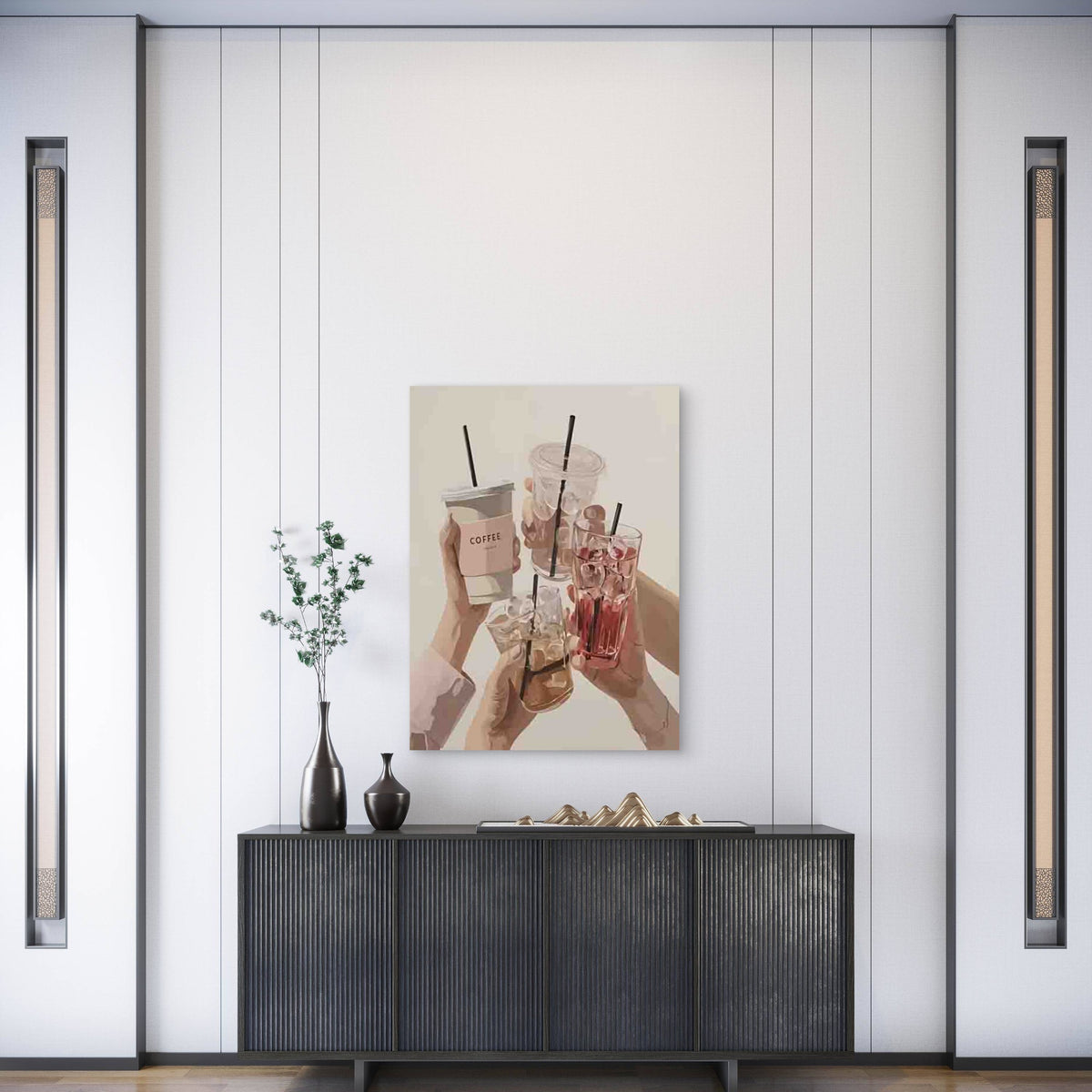 Minimalist Coffee Metal Print Ready to Hang